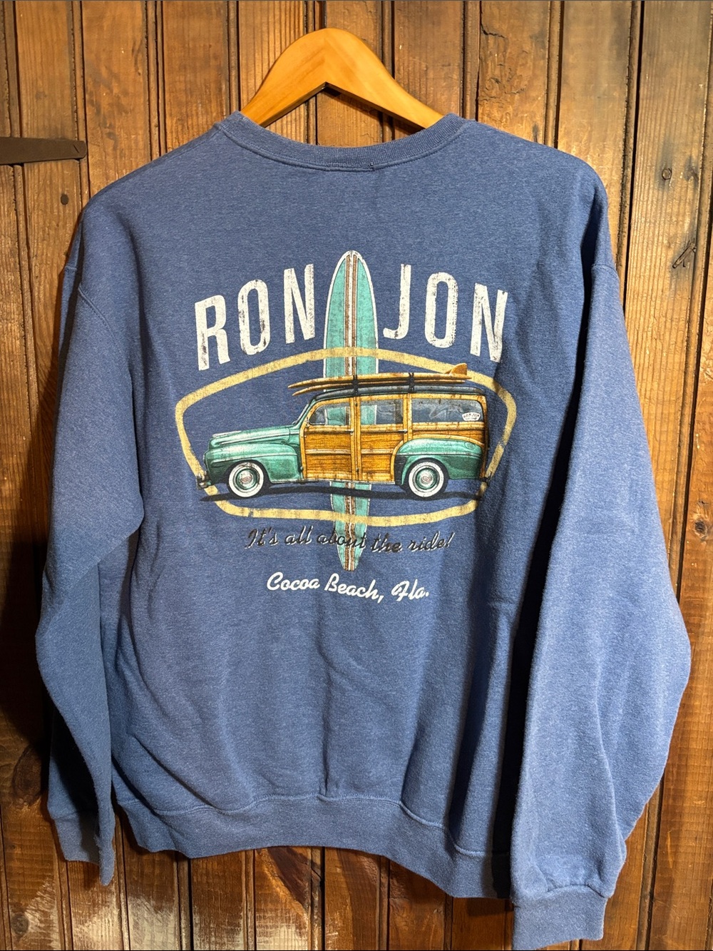 Ron Jon Heathered Blue Crewneck Pullover